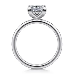 Best Gabriel & Co. Ady - 14K White Gold Princess Hidden Halo Diamond Engagement Ring