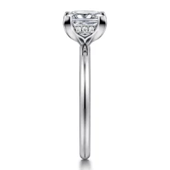 Best Gabriel & Co. Ady - 14K White Gold Princess Hidden Halo Diamond Engagement Ring
