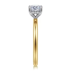 Gabriel & Co. Ady - 14K White-Yellow Gold Cushion Hidden Halo Diamond Engagement Ring