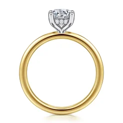 Online Gabriel & Co. Ady - 14K White-Yellow Gold Hidden Halo Round Diamond Engagement Ring