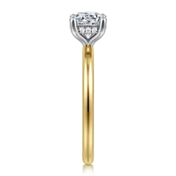 Online Gabriel & Co. Ady - 14K White-Yellow Gold Hidden Halo Round Diamond Engagement Ring