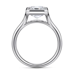 Outlet Gabriel & Co. Agnes - 14K White Gold Emerald Cut Solitaire Diamond Engagement Ring