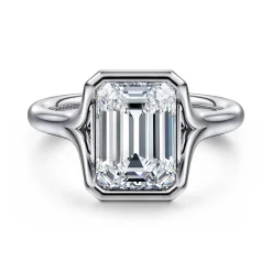 Outlet Gabriel & Co. Agnes - 14K White Gold Emerald Cut Solitaire Diamond Engagement Ring