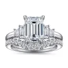 Sale Gabriel & Co. Aguilena - 14K White Gold Emerald Cut Five Stone Diamond Engagement Ring