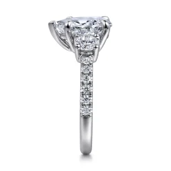Gabriel & Co. Aidah - 14K White Pear Shape Three Stone Diamond Engagement Ring