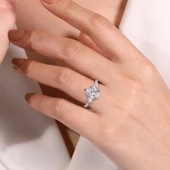 Gabriel & Co. Aidah - 14K White Pear Shape Three Stone Diamond Engagement Ring