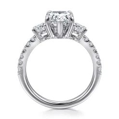 Gabriel & Co. Aidah - 14K White Pear Shape Three Stone Diamond Engagement Ring