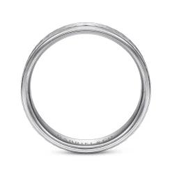 Outlet Gabriel & Co. Aiden - 14K White Gold 6mm - Men's Wedding Band in Hammered Finish