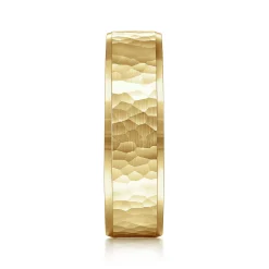 Hot Gabriel & Co. Aiden - 14K Yellow Gold 6mm - Men's Wedding Band in Hammered Finish