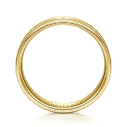 Hot Gabriel & Co. Aiden - 14K Yellow Gold 6mm - Men's Wedding Band in Hammered Finish