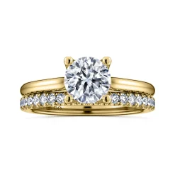 Sale Gabriel & Co. Ailis - 14K Yellow Gold Round Diamond Engagement Ring