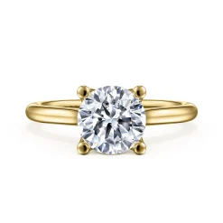 New Gabriel & Co. Ailis - 14K Yellow Gold Round Diamond Engagement Ring