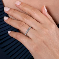 New Gabriel & Co. Aine - 14K White Gold Diamond Anniversary Band - 0.5 ct