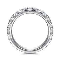 New Gabriel & Co. Aine - 14K White Gold Diamond Anniversary Band - 1.48 ct
