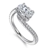 Sale Gabriel & Co. Aiva - 14K White Gold Bypass Oval Diamond Engagement Ring