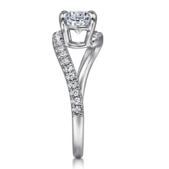 Sale Gabriel & Co. Aiva - 14K White Gold Bypass Oval Diamond Engagement Ring