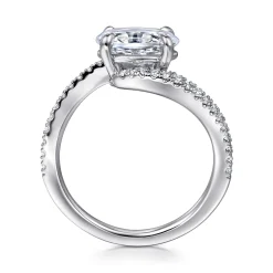 Sale Gabriel & Co. Aiva - 14K White Gold Bypass Oval Diamond Engagement Ring