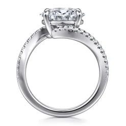 Discount Gabriel & Co. Aiva - 14K White Gold Bypass Oval Diamond Engagement Ring