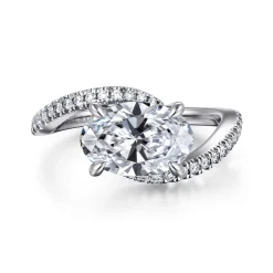 Discount Gabriel & Co. Aiva - 14K White Gold Bypass Oval Diamond Engagement Ring