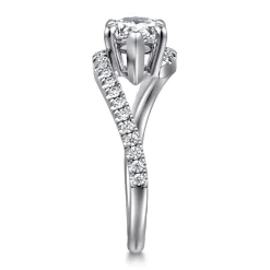 Discount Gabriel & Co. Aiva - 14K White Gold Bypass Pear Shape Diamond Engagement Ring