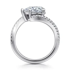 Discount Gabriel & Co. Aiva - 14K White Gold Bypass Pear Shape Diamond Engagement Ring