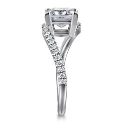 Outlet Gabriel & Co. Aiva - 14K White Gold Bypass Princess Cut Diamond Engagement Ring