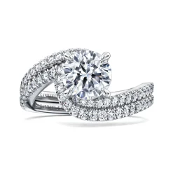 Discount Gabriel & Co. Aiva - 14K White Gold Bypass Round Diamond Engagement Ring