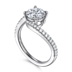 Discount Gabriel & Co. Aiva - 14K White Gold Bypass Round Diamond Engagement Ring