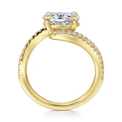 New Gabriel & Co. Aiva - 14K Yellow Gold Bypass Oval Diamond Engagement Ring