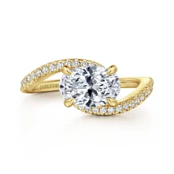 New Gabriel & Co. Aiva - 14K Yellow Gold Bypass Oval Diamond Engagement Ring