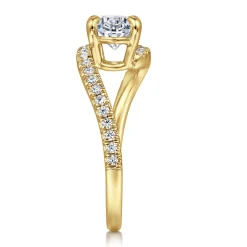 New Gabriel & Co. Aiva - 14K Yellow Gold Bypass Oval Diamond Engagement Ring