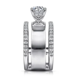 Sale Gabriel & Co. Aiza - 14K White Gold Round Diamond Engagement Ring