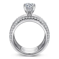 Sale Gabriel & Co. Aiza - 14K White Gold Round Diamond Engagement Ring