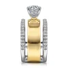 Discount Gabriel & Co. Aiza - 14K White-Yellow Gold Round Diamond Engagement Ring