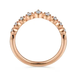New Gabriel & Co. Akili - Vintage Inspired 14K Rose Gold Curved Diamond Anniversary Band - 0.23 ct