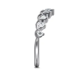 Online Gabriel & Co. Akili - Vintage Inspired 14K White Gold Curved Diamond Anniversary Band - 0.5 ct
