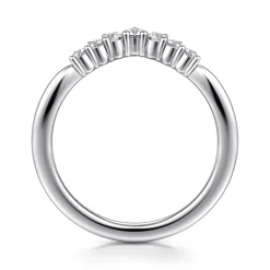Clearance Gabriel & Co. Alanni - Curved-14K White Gold Diamond Anniversary Band - 0.25 ct