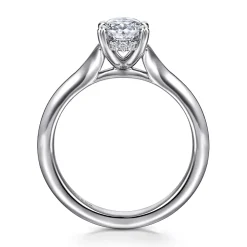 New Gabriel & Co. Alden - 14K White Gold Split Shank Oval Diamond Engagement Ring