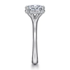 New Gabriel & Co. Alden - 14K White Gold Split Shank Oval Diamond Engagement Ring