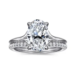 Hot Gabriel & Co. Alden - 14K White Gold Split Shank Oval Diamond Engagement Ring