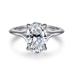 Hot Gabriel & Co. Alden - 14K White Gold Split Shank Oval Diamond Engagement Ring