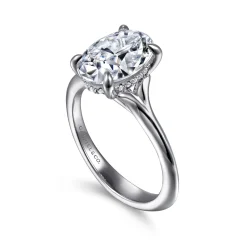 Hot Gabriel & Co. Alden - 14K White Gold Split Shank Oval Diamond Engagement Ring