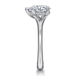 Best Gabriel & Co. Alden - 14K White Gold Split Shank Pear Shape Diamond Engagement Ring