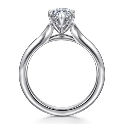 Best Gabriel & Co. Alden - 14K White Gold Split Shank Pear Shape Diamond Engagement Ring