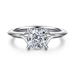 Hot Gabriel & Co. Alden - 14K White Gold Split Shank Cushion Cut Diamond Engagement Ring
