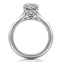 Discount Gabriel & Co. Alden - 14K White Gold Split Shank Round Diamond Engagement Ring