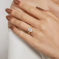 New Gabriel & Co. Alden - 14K Yellow Gold Split Shank Oval Diamond Engagement Ring