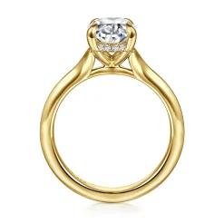 New Gabriel & Co. Alden - 14K Yellow Gold Split Shank Oval Diamond Engagement Ring