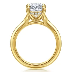 Outlet Gabriel & Co. Alden - 14K Yellow Gold Split Shank Oval Diamond Engagement Ring