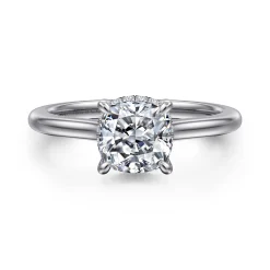 Outlet Gabriel & Co. Aldon - 14K White Gold Cushion Diamond Engagement Ring